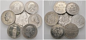 Lots altdeutscher Münzen und Medaillen 
 Altdeutschland 
 7 Stücke: BAYERN , Wappentaler 1758; FRANKFURT , Gedenktaler 1862 Schützenfest; HANNOVER ,...