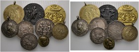 Lots altdeutscher Münzen und Medaillen 
 Altdeutschland 
 9 Stücke: RELIGION, FREUNDSCHAFT, TAUFE, LIEBE UND EHE . Silbermedaillen, zum Teil altverg...