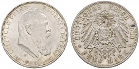 Deutsche Münzen und Medaillen ab 1871 
 Silbermünzen des Kaiserreiches 
 Bayern 
 Luitpold, Prinzregent 1911 
 5 Mark 1911 D. 90. Geburtstag. J. 5...