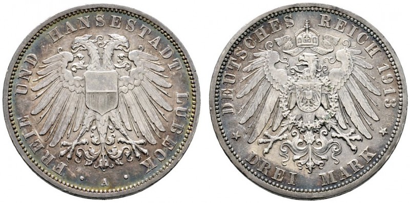 Deutsche Münzen und Medaillen ab 1871 
 Silbermünzen des Kaiserreiches 
 Lübec...