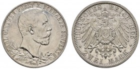 Deutsche Münzen und Medaillen ab 1871 
 Silbermünzen des Kaiserreiches 
 Schwarzburg-Sondershausen 
 Karl Günther 1880-1909 
 2 Mark 1905 A. Regie...