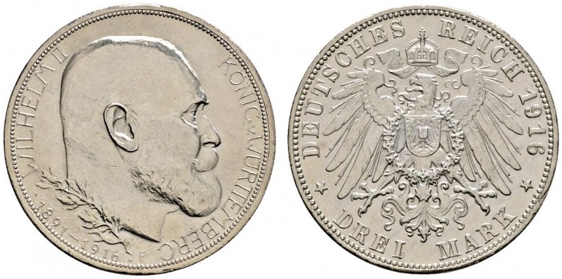 Deutsche Münzen und Medaillen ab 1871 
 Silbermünzen des Kaiserreiches 
 Württ...