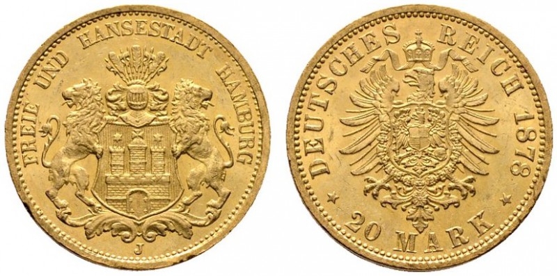 Deutsche Münzen und Medaillen ab 1871 
 Reichsgoldmünzen 
 Hamburg 
 20 Mark ...