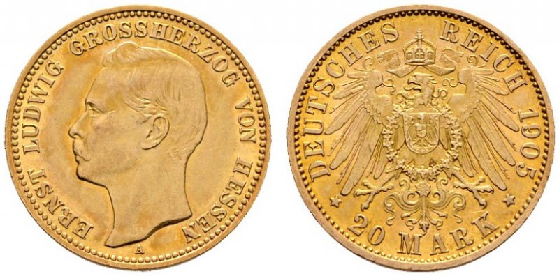 Deutsche Münzen und Medaillen ab 1871 
 Reichsgoldmünzen 
 Hessen 
 Ernst Lud...