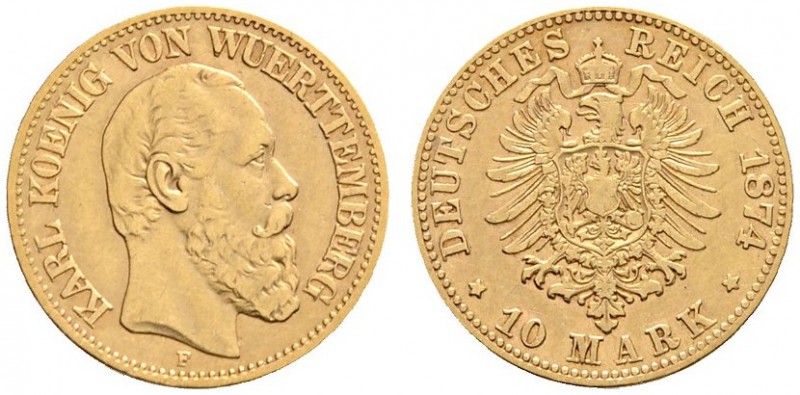 Deutsche Münzen und Medaillen ab 1871 
 Reichsgoldmünzen 
 Württemberg 
 Karl...
