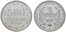 Deutsche Münzen und Medaillen ab 1871 
 Weimarer Republik 
 500 Mark 1923 E. Aluminium. J. 305.
 Polierte Platte