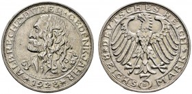 Deutsche Münzen und Medaillen ab 1871 
 Weimarer Republik 
 3 Reichsmark 1928 D. Dürer. J. 332.
 vorzüglich