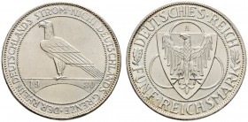 Deutsche Münzen und Medaillen ab 1871 
 Weimarer Republik 
 5 Reichsmark 1930 A. Rheinlandräumung. J. 346.
 vorzüglich-Stempelglanz