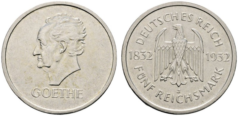 Deutsche Münzen und Medaillen ab 1871 
 Weimarer Republik 
 5 Reichsmark 1932 ...