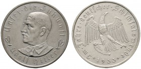 Deutsche Münzen und Medaillen ab 1871 
 Drittes Reich 
 Mattierte Silbermedaille 1933 von O. Gloeckler (unsigniert), auf die Machtergreifung. Brustb...