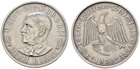 Deutsche Münzen und Medaillen ab 1871 
 Drittes Reich 
 Mattierte Silbermedaille 1933 von O. Gloeckler (unsigniert), auf die Machtergreifung. Wie vo...