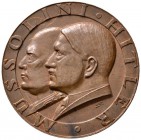 Deutsche Münzen und Medaillen ab 1871 
 Drittes Reich 
 Einseitige Kupfermedaille o.J. (1938) mit Signatur KST, auf das Staatstreffen in Rom. Büsten...