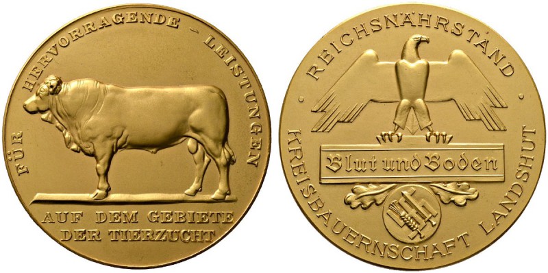 Deutsche Münzen und Medaillen ab 1871 
 Drittes Reich 
 Bronze-vergoldete Präm...