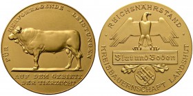 Deutsche Münzen und Medaillen ab 1871 
 Drittes Reich 
 Bronze-vergoldete Prämienmedaille o.J. unsigniert, der Kreisbauernschaft Landshut. Für hervo...