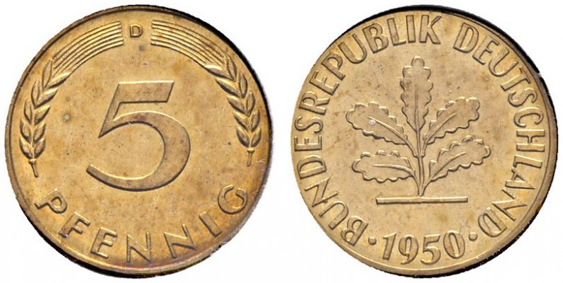 Deutsche Münzen und Medaillen ab 1871 
 Bundesrepublik Deutschland 
 5 Pfennig...