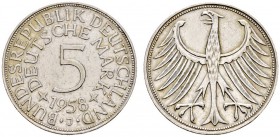Deutsche Münzen und Medaillen ab 1871 
 Bundesrepublik Deutschland 
 5 Deutsche Mark 1958 J. Kursmünze. J. 387.
 gutes sehr schön