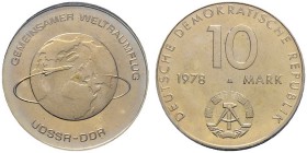 Deutsche Münzen und Medaillen ab 1871 
 Deutsche Demokratische Republik 
 10 Mark 1978. Weltraumflug. J. 1568.
 Polierte Platte-original verkapselt...