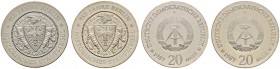 Deutsche Münzen und Medaillen ab 1871 
 Deutsche Demokratische Republik 
 2-tlg. Set von 20 Mark 1987 A. Stadtsiegel Berlin. 1x mattiert im ganzen F...