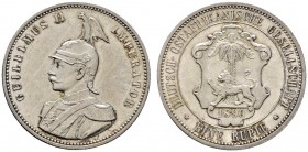 Deutsche Münzen und Medaillen ab 1871 
 Nebengebiete 
 Deutsch-Ostafrika 
 Rupie 1890. J. 713.
 Prachtexemplar mit leichter Patina, fast Stempelgl...