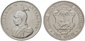 Deutsche Münzen und Medaillen ab 1871 
 Nebengebiete 
 Deutsch-Ostafrika 
 2 Rupien 1894. J. 714.
 besserer Jahrgang, fast sehr schön
