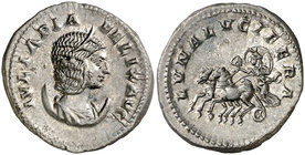 (215 d.C.). Julia Domna. Antoniniano. (Spink 7096) (S. 106) (RIC. 379a). 5,77 g. Muy escasa. EBC-.