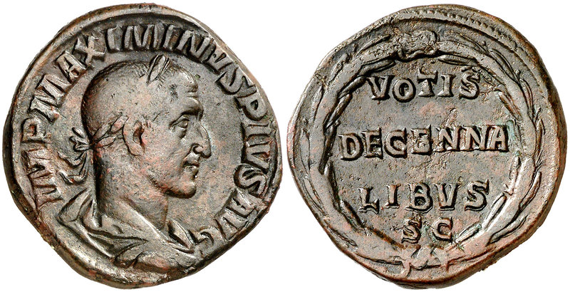 (235 d.C.). Maximino I. Sestercio. (Spink 8343) (Co. 118) (RIC. 75). 21,54 g. Ex...