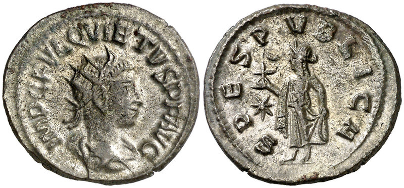 (260-261 d.C.). Quieto. Antoniniano. (Spink 10831) (S. 14a) (RIC. 11). 3,52 g. E...