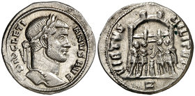 (294-295 d.C.). Diocleciano. Roma. Argenteo. (Spink 12617) (S. falta) (RIC. 40a). 3,20 g. Ex Colección Manuela Etcheverría. Escasa. EBC-/MBC+.