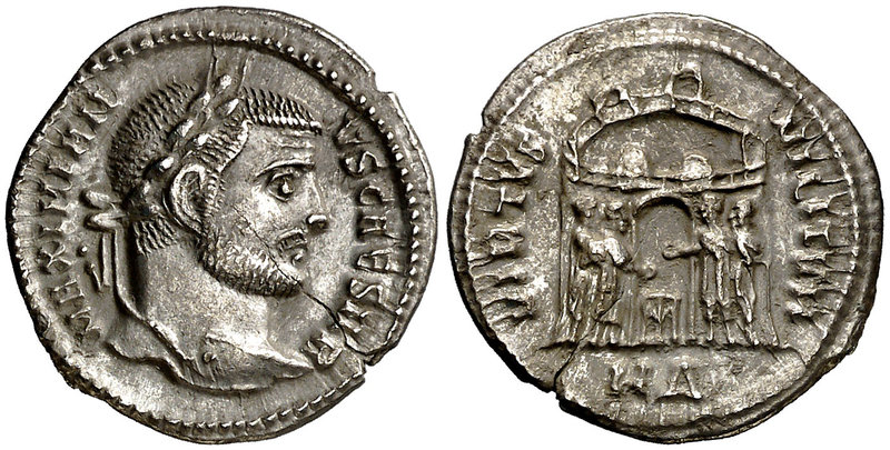 (294-295 d.C.). Galerio Maximiano. Heraclea. Argenteo. (Spink 14268) (S. 220e) (...
