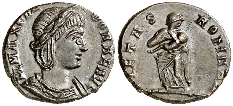 (337-340 d.C.). Teodora. AE 15. (Spink 17499-17506) (Co. 4). 1,91 g. Ceca no vis...