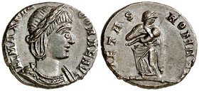(337-340 d.C.). Teodora. AE 15. (Spink 17499-17506) (Co. 4). 1,91 g. Ceca no visible. Bella. EBC+.