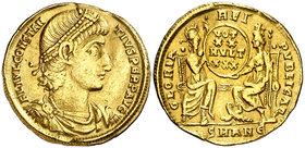 (348-353). Constancio II. Antioquía. Sólido. (Spink 17740) (Co. 108) (RIC. 81). 4,42 g. MBC.