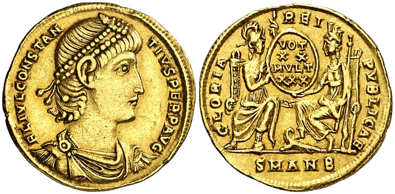 (348-353 d.C.). Constancio II. Antioquía. Sólido. (Spink 17740) (Co. 108) (RIC. ...