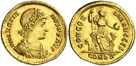 (382-383 d.C.). Graciano. Constantinopla. Sólido. (Spink 19891) (Co. 5) (RIC. 45a). 4,45 g. EBC-.