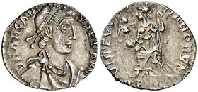(393-395 d.C.). Arcadio. Treveri. Siliqua. (Spink 20761) (S. 27a) (RIC. 106b). 1,30 g. Ex Colección Manuela Etcheverría. MBC+.