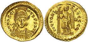 (450-457 d.C.). Marciano. Constantinopla. Sólido. (Spink 21379) (Ratto 219) (RIC. 510). 4,43 g. Bella. EBC.