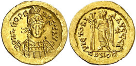 (457-473 d.C.). León I. Constantinopla. Sólido. (Spink 21404) (Ratto 242) (RIC. 605). 4,46 g. Atractiva. EBC-.