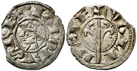 Jaume I (1213-1276). València. Diner. (Cru.V.S. 316) (Cru.C.G. 2130). 0,72 g. Tercera emisión. Cospel algo irregular. Vellón rico. (EBC).