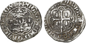 Pere III (1336-1387). Mallorca. Mig ral. (Cru.V.S. 451) (Cru.C.G 2263). 1,91 g. Círculos en la orla del reverso. Manchitas. Ex Áureo & Calicó 29/10/20...
