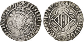 Joan I (1387-1396). Perpinyà. Coronat. (Cru.V.S. 474) (Cru.C.G. 2287). 1,52 g. Letras A góticas. Ex Áureo 17/10/1995, nº 301. Ex Colección Ègara 26/04...