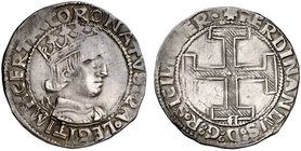 Ferran I de Nàpols (1458-1494). Nàpols. Coronat. (Cru.V.S. 1007 var) (Cru.C.G. 3417 var) (MIR 68/12). 3,96 g. Acuñación floja en pequeñas zonas. Ex Co...