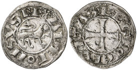 Alfonso VII (1125-1157). León. Dinero. (AB. 118, de Alfonso IX) (M.M. A7:22.9 sim). 1,13 g. Ex Áureo & Calicó 12/03/2009, nº 1041 (como Alfonso IX). E...
