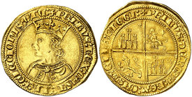 Pedro I (1350-1368). Sevilla. Dobla de 35 maravedís. (AB. 368 var) (M.R. 10.3 var). 4,52 g. MBC+.