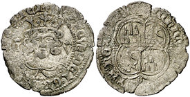 Enrique II (1368-1379). Coruña. Real de vellón de busto. (AB. 434). 2,11 g. Rara. MBC.