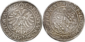 1558. Carlos I. Abadías de Murbach y Lüders. 1 taler. (Dav. 9586) (Kr. 4). 28,38 g. Acuñación de Juan Rodolfo Stör de Störenberg. Ex Künker 18/06/2018...