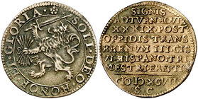 1597. Felipe II. Dordrecht. Jetón. (D. 3417). 6 g. MBC+.