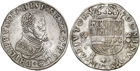 s/d. Felipe II. Dordrecht. 1/2 escudo felipe. (Vti. 1088) (Vanhoudt 268.DO). 16,86 g. Buen ejemplar. MBC+.