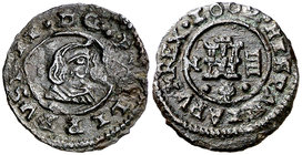 1662. Felipe IV. Granada. N. 4 maravedís. (Cal. falta) (J.S. M-257). 1,01 g. Muy rara. MBC/MBC+.