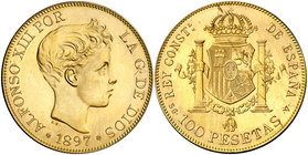 1897*1961. Estado Español. SGV. 100 pesetas. (Cal. 1). 32,24 g. Rayitas. Rara. (S/C-).