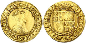 (1604-1619). Gran Bretaña. Jaime I. 1 corona. (Fr. 236) (Kr. 34). 2,42 g. AU. Rara. MBC-.